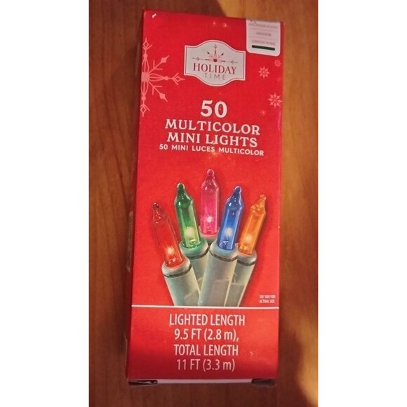 Holiday Time Multicolor Lights indoor Outdoor 50 ct Wedding Patio Christmas 11ft - Picture 1 of 7